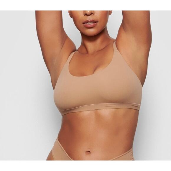 SKIMS FITS EVERYBODY SCOOP BRALETTE sienna color size large - Picture 1 of 4